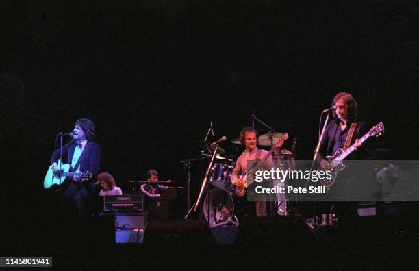 Ray Davies, Gordon Edwards , Jim Rodford Mick Avory and Dave Davies of The Kinks perform on stage at Hammersmith Odeon, on May 28th, 1979 in London,...