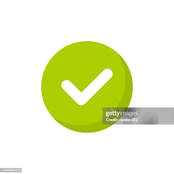 checkmark flat icon. pixel perfect. for mobile and web. - commitment icon stock illustrations