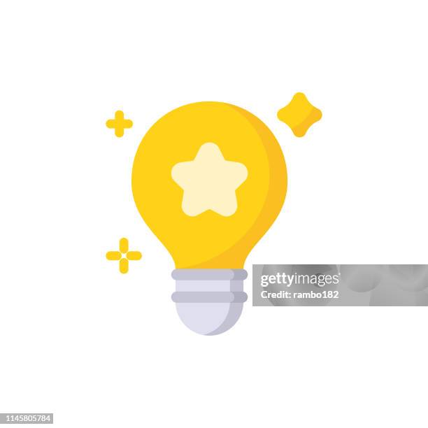 lightbulb flat icon. pixel perfect. for mobile and web. - applause stock illustrations