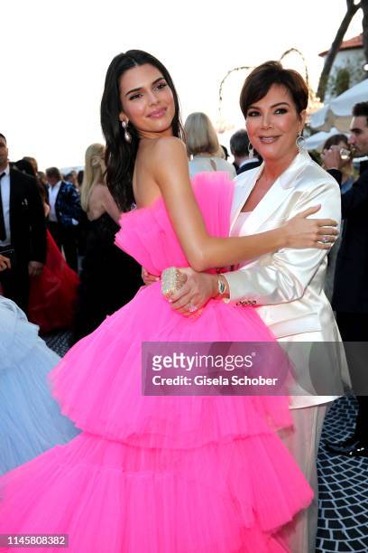 Kendall Jenner and her mother Kris Jenner during the amfAR Cannes Gala 2019 at Hotel du Cap-Eden-Roc on May 23, 2019 in Cap d'Antibes, France.