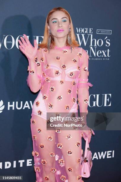 Miranda Makaroff attends the VIII VOGUE 'Who´s On Next' party photocall at Gran Maestre Theatre in Madrid, Spain on May 23, 2019