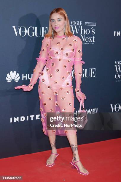 Miranda Makaroff attends the VIII VOGUE 'Who´s On Next' party photocall at Gran Maestre Theatre in Madrid, Spain on May 23, 2019