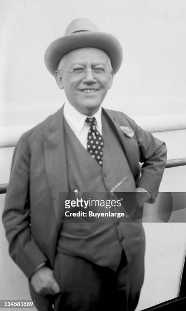 Portrait of a smiling Carl Laemmle , president of Universal Pictures, early twentieth century.