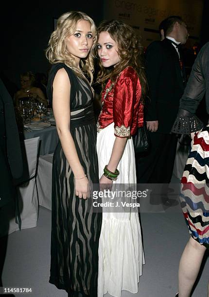 Ashley Olsen and Mary-Kate Olsen during amfAR "Cinema Against AIDS" Gala Presented By Miramax Films, Palisades Pictures and Quintessentially - Dinner...