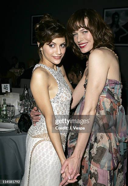 Brittany Murphy and Milla Jovovich during amfAR "Cinema Against AIDS" Gala Presented By Miramax Films, Palisades Pictures and Quintessentially -...