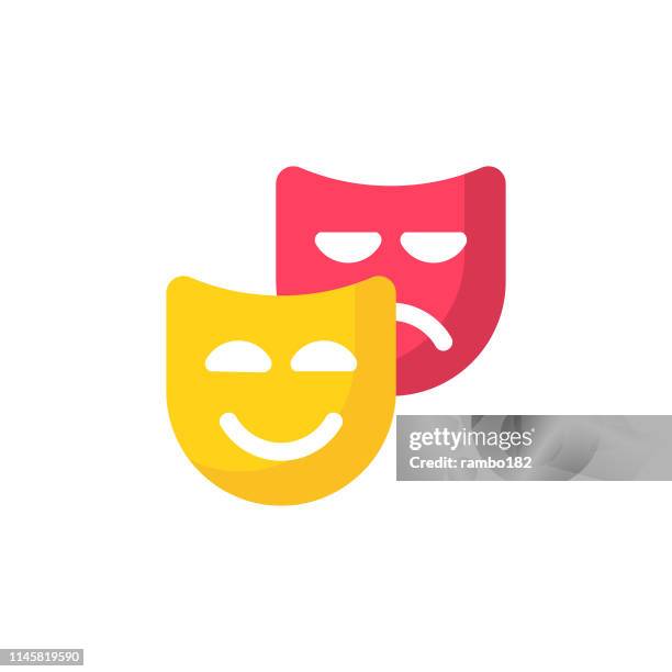 theatre flat icon. pixel perfect. for mobile and web. - acting curtain stock illustrations