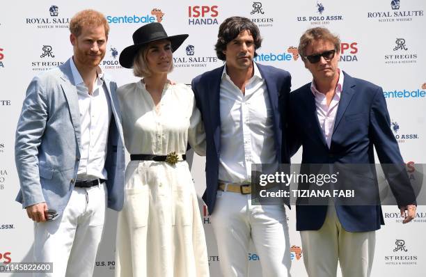 Britain's Prince Harry , Duke of Sussex, Sentebale Ambassador and Argentine polo player Nacho Figueras and his wife Delfina Blaquier and businessman...