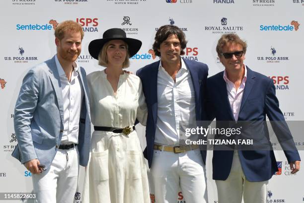 Britain's Prince Harry , Duke of Sussex, Sentebale Ambassador and Argentine polo player Nacho Figueras and his wife Delfina Blaquier and businessman...