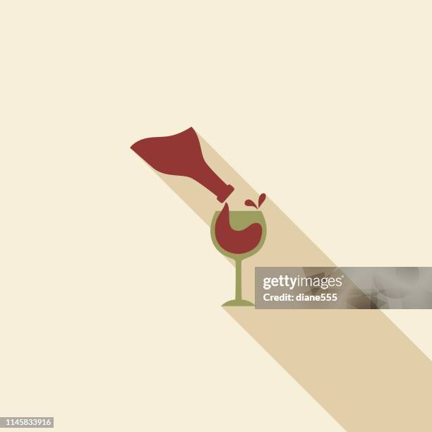 elegante wein-ikonen - eingießen stock-grafiken, -clipart, -cartoons und -symbole