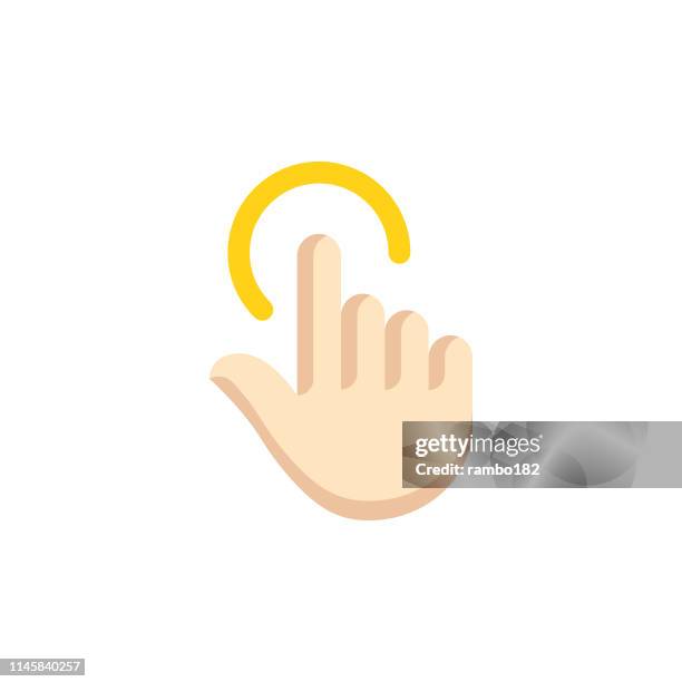 pointer gesture flat icon. pixel perfect. for mobile and web. - pointer finger stock illustrations