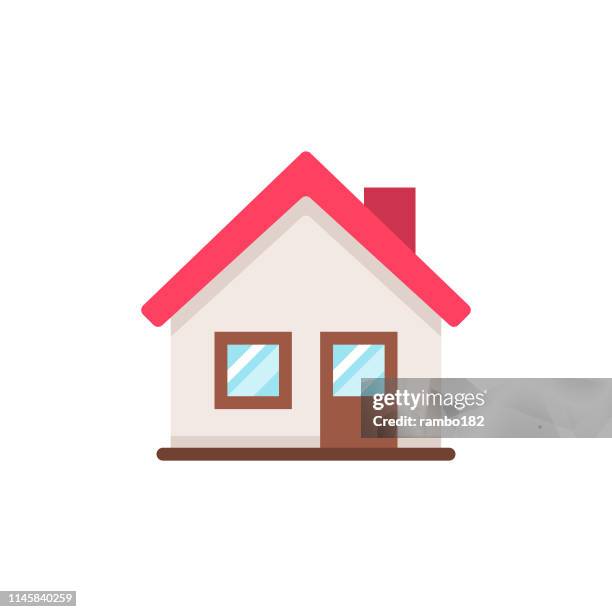 ilustrações de stock, clip art, desenhos animados e ícones de home flat icon. pixel perfect. for mobile and web. - house