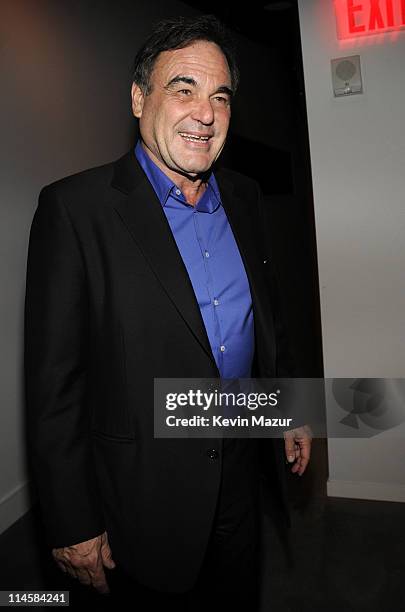 Oliver Stone attends the Dolce & Gabbana and The Cinema Society Celebration for Madonna and the cast of "Filth and Wisdom" at The Thompson Hotel on...