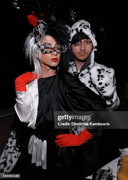 Designer Christian Siriano and guest attend Absolut 100 and Heidi Klum's Halloween Party at 1 Oak on October 31, 2008 in New York City.