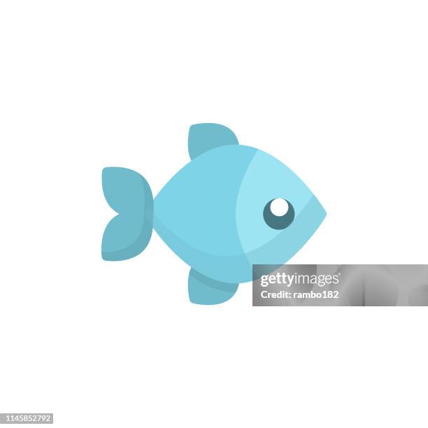 fish flat icon. pixel perfect. for mobile and web. - fish stock illustrations