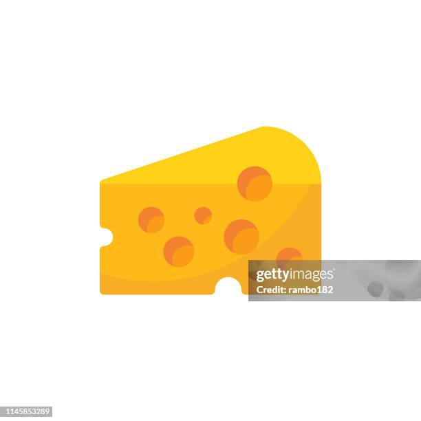 ilustraciones, imágenes clip art, dibujos animados e iconos de stock de icono de queso plano. pixel perfect. para móvil y web. - cheddar cheese