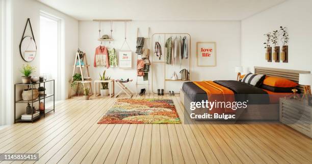 cozy bedroom - carpet mess stock pictures, royalty-free photos & images