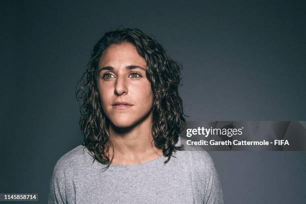 Verónica Boquete poses during a FIFA portrait session on December 7, 2018 in Paris, France.