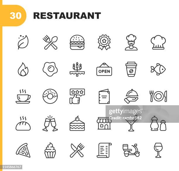 illustrations, cliparts, dessins animés et icônes de icônes de ligne de restaurant. contour modifiable. pixel parfait. pour mobile et web. contient des icônes telles que vegan, cuisine, nourriture, boissons, fast-food, manger.
. - hamburger