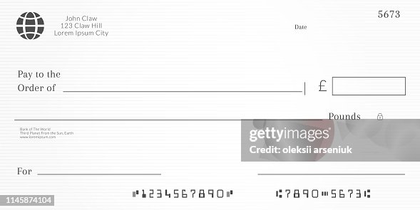 Cheque Examples England British Checkbook Page Bank Check Template With Pound Currency Blank ...