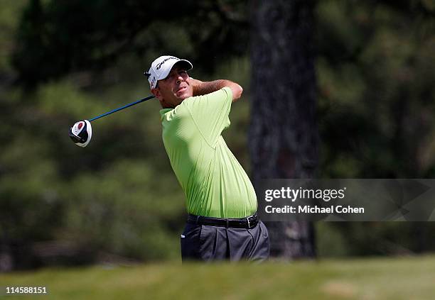 Patrick Sheehan hits his drive on the 11th hole during the third round of the Stadion Classic at UGA held at the University of Georgia Golf Course on...