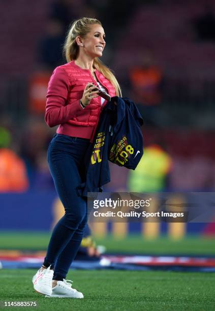 Sofia Balbi during the celebration of La Liga after the victory of the La Liga match between FC Barcelona and Levante UD at Camp Nou on April 27,...