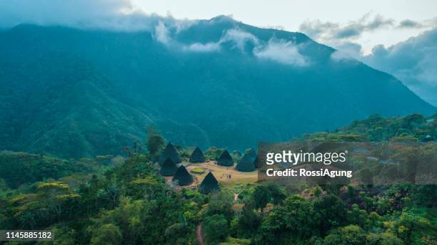 ware rebo village, flores, indonesia - flores indonesia stock pictures, royalty-free photos & images