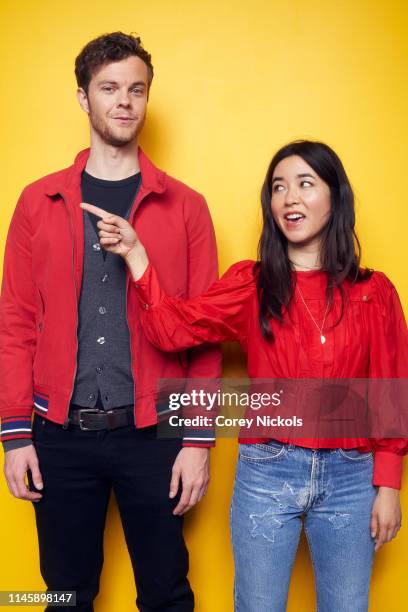 Jack Quaid and Maya Erskine of the film 'Plus One' poses for a portrait during the 2019 Tribeca Film Festival at Spring Studio on April 27, 2019 in...