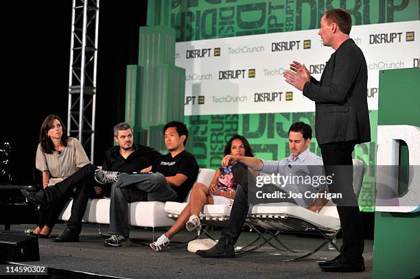 Beth Comstock, Scott Harrison, Greg Tseng, Sandhya Venkatchalam, Michael Walrathand Michael Wolfe attend TechCrunch Disrupt New York May 2011 at Pier...