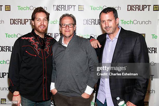 Chris Sacca, Tony Conrad, and Howard Lindzon attend TechCrunch Disrupt New York May 2011 at Pier 94 on May 24, 2011 in New York City.