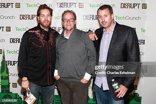 Chris Sacca, Tony Conrad, and Howard Lindzon attend TechCrunch Disrupt New York May 2011 at Pier 94 on May 24, 2011 in New York City.