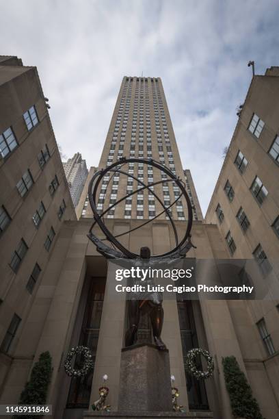 top of the rock - atlas statue stock pictures, royalty-free photos & images