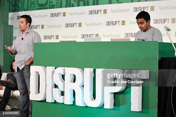 Andres Morey and Harish Agarwal of ThriftDB attend TechCrunch Disrupt New York May 2011 at Pier 94 on May 24, 2011 in New York City.