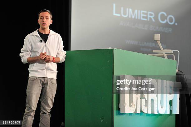 Founder of Lumier Cullen Dudas speaks during TechCrunch Disrupt New York May 2011 at Pier 94 on May 24, 2011 in New York City.