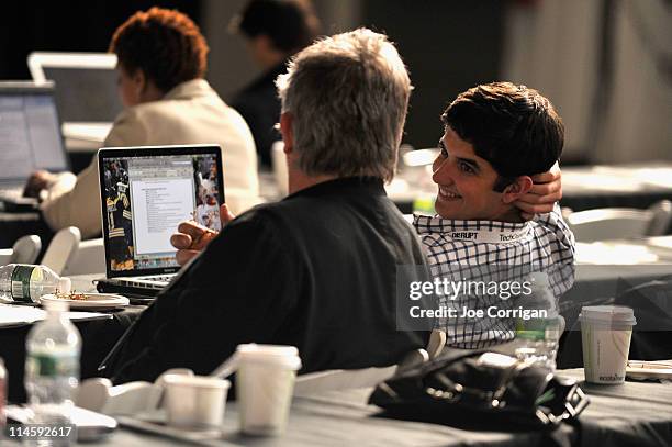 Attendees at TechCrunch Disrupt New York May 2011 at Pier 94 on May 24, 2011 in New York City.