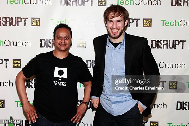 Vic Singh and Trevor Caira of Tracks attend TechCrunch Disrupt New York May 2011 at Pier 94 on May 24, 2011 in New York City.