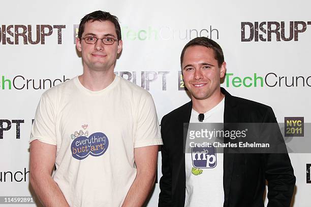 David Markle and Brian Snyder of Madbrook Publishing attend TechCrunch Disrupt New York May 2011 at Pier 94 on May 24, 2011 in New York City.