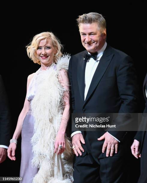 Actors Anne Heche and Alec Baldwin take a bow during curtain call at the "Twentieth Century" Benefit Concert Reading at Studio 54 on April 29, 2019...