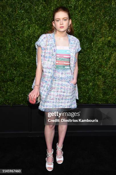 Sadie Sink, wearing CHANEL, attends as CHANEL hosts 14th Annual Tribeca Film Festival Artists Dinner at Balthazar on April 29, 2019 in New York City.