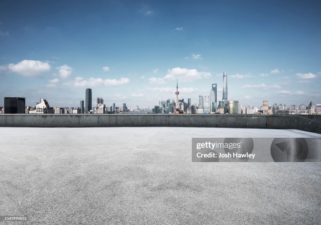 Shanghai rooftop and parking lot