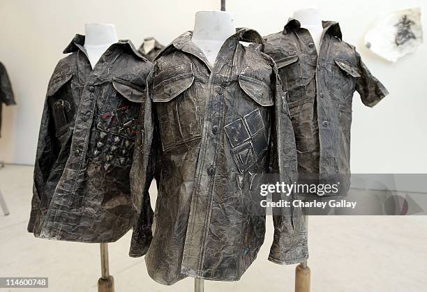 Work by artist/designer Greg Lauren is seen at the Los Angeles party for Alteration presented by Greg Lauren on May 1, 2010 in Los Angeles,...