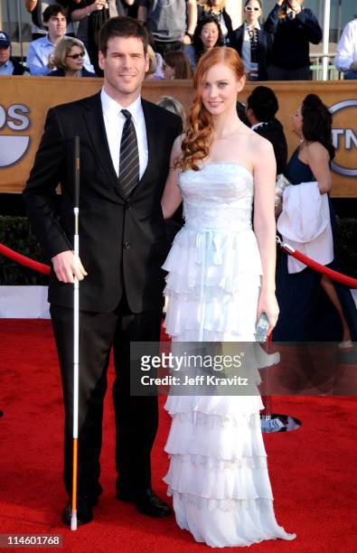 Actress Deborah Ann Woll and E.J. Scott arrive to the 16th Annual Screen Actors Guild Awards held at The Shrine Auditorium on January 23, 2010 in Los...