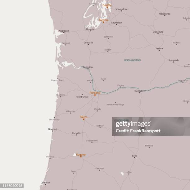 portland oregon area vector map - oregon us state stock illustrations