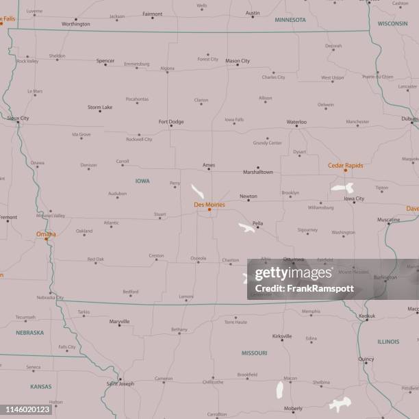 des moines iowa area vector map - cedar rapids iowa stock illustrations