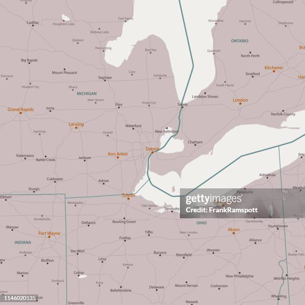 detroit michigan area vector map - detroit vector stock illustrations