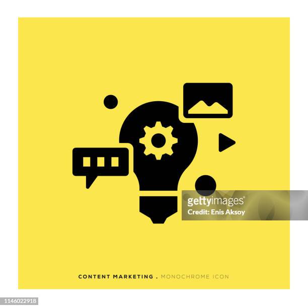 content marketing monochrome icon - content strategy stock illustrations