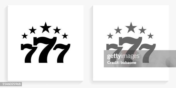 slot machine black and white square icon - slot machine vector stock illustrations