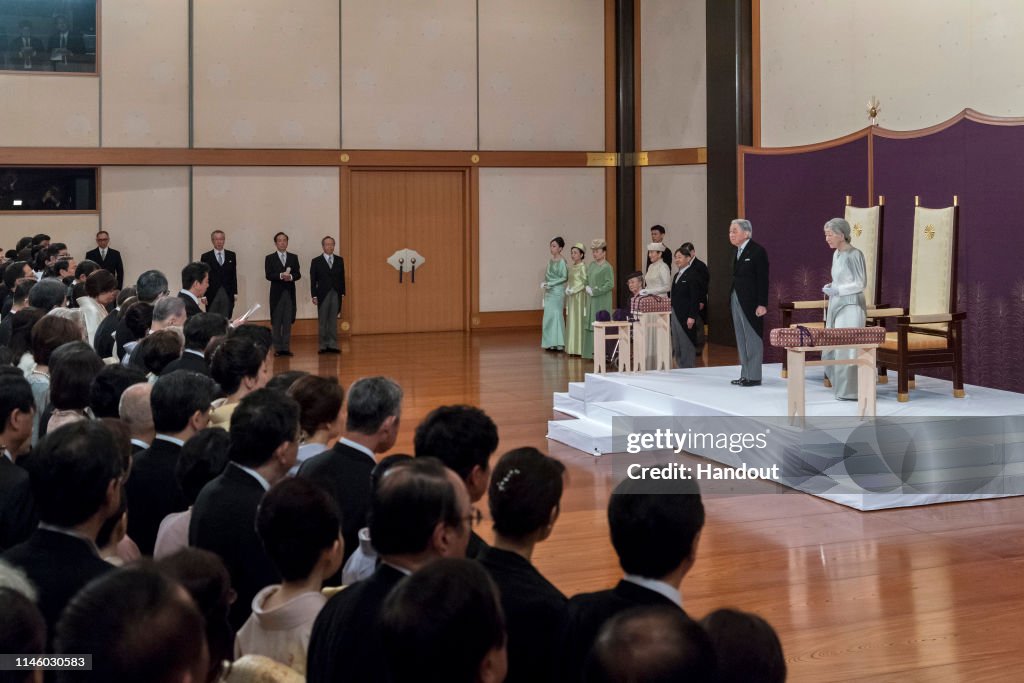 Japan Emperor Akihito's Abdication Ceremony