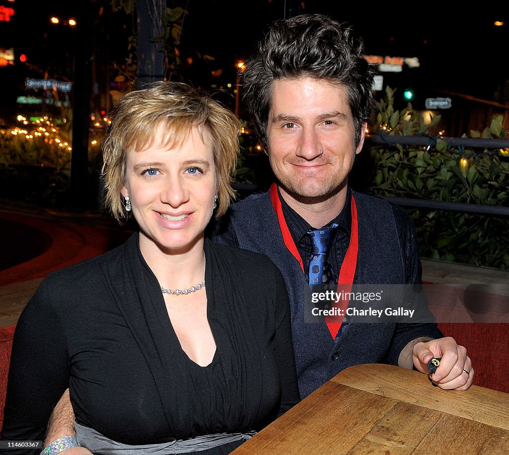 Musician Matt Nathanson and wife Bridget attend EMI Music... News Photo