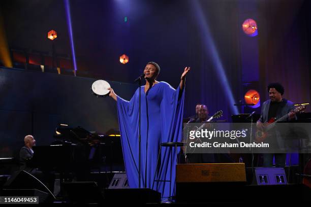 Lizz Wright performs during the International Jazz Day 2019 All-Star Global Concert at Hamer Hall on April 30, 2019 in Melbourne, Australia.