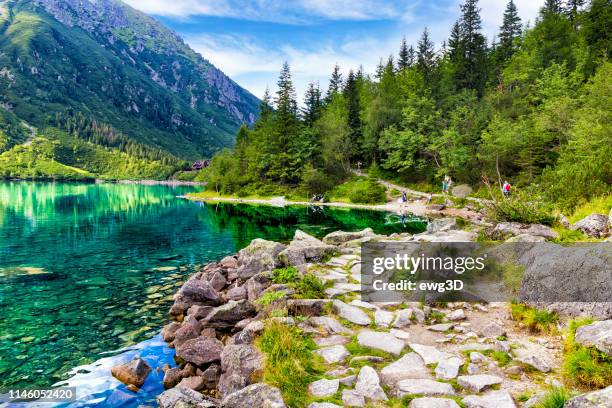 morskie oko pond i tatrabergen, polen - zakopane bildbanksfoton och bilder